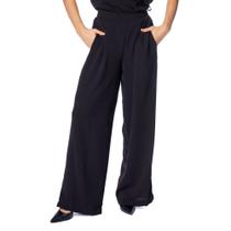 Calça Feminina Giraffe Pantalona com Pregas Preto Calça Feminina Giraffe Pantalona com Pregas Preto