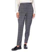 Calça Feminina Giraffe Reta Xadrez Cinza Escuro Calça Feminina Giraffe Reta Xadrez Cinza Escuro