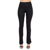 Calça Feminina Hot Pant Preta Com Abertura Lateral Lady Rock