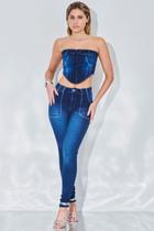 Calça Feminina Hydra Jeans Skinny Com Bolso Amplo Planet Girls Jeans Escuro