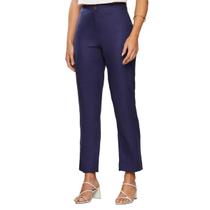 Calça Feminina Infini Linho Reta Marinho - S7400