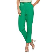 Calça Feminina Infini Linho Reta Verde - 7395