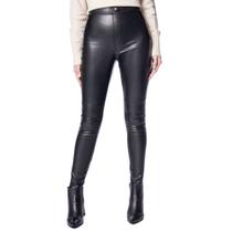 Calça Feminina Jagar Em Pu Flanelado Preto Calça Feminina Jagar Em Pu Flanelado Preto