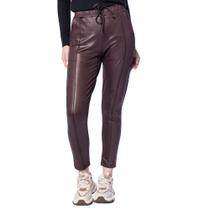 Calça Feminina Jagar Jogger Em Cirré Peluciada Marrom