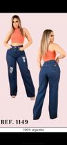 Calça feminina jeans 100% algodão