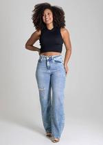 Calça Feminina Jeans Barrel Sawary Premium Original Cintura Alta Moda 279634