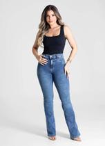 Calça Feminina Jeans Bootcut Sawary Premium Original Cintura Alta Moda 281095