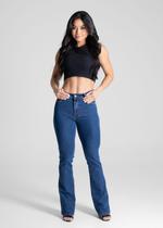 Calça Feminina Jeans Bootcut Sawary Premium Original Cintura Alta Moda 281340 Calça Feminina Jeans Bootcut Sawary Premium Original Cintura Alta Moda 281340