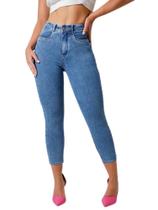Calça Feminina Jeans Capri Juliana Cintura Alta Modeladora