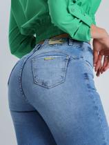 Calça Feminina Jeans Capri Modeladora Niina Safira Costura Especial
