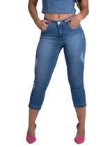 Calça Feminina Jeans Capri Super Modeladora Niina Cintura Média