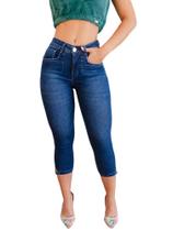Calça Feminina Jeans Capri Ultra Modeladora Pleated
