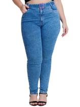 Calça Feminina Jeans Cigarrete Gisele Cinto Ametista Plus Size - Edex Jeans
