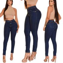 Calça Feminina Jeans Cintura Alta Com Lycra Qualidade Premium Empina Bumbum