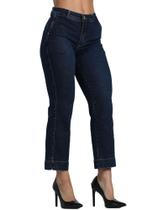 Calça Feminina Jeans Cropped Leg Loose Diferenciada - Edex Jeans