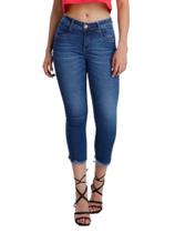 Calça Feminina Jeans Cropped Skinny Niina Safira Empina Bumbum