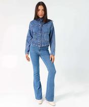 Calça Feminina Jeans Flare Cintura Alta Marisa Azul-96010