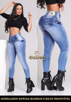 Calça Feminina Jeans Levanta BumBum Com Bojo e Elastano