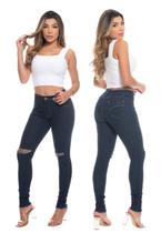Calça Feminina Jeans Modela Cintura Media Alta Moda Tendencia Inverno Blogueira