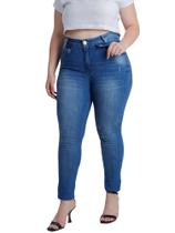 Calça Feminina Jeans Modeladora Plus Size Niina Safira