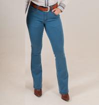 Calça Feminina Jeans Modelo Country Barra Flare Coll Jeans Versatil