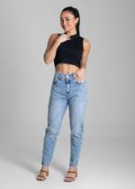 Calça Feminina Jeans Mom Sawary Premium Original Cintura Alta Moda Blogueira 281148