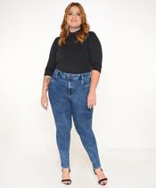 Calça Feminina Jeans Plus Skinny Pala Coração Cós Largo L3/4 Calça Feminina Jeans Plus Skinny Pala Coração Cós Largo L3/4