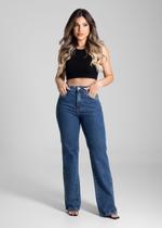Calça Feminina Jeans Reta Sawary Premium Original Cintura Alta Moda 281742