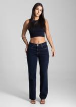 Calça Feminina Jeans Reta Sawary Premium Original Cintura Alta Moda 282192