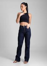Calça Feminina Jeans Reta Sawary Premium Original Cintura Alta Moda Blogueira 281932