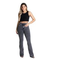 Calça Feminina Jeans Sawary Boot Cut Modela Silhueta Estilo