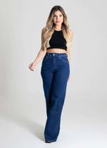 Calça Feminina Jeans Wide Leg Sawary Premium Original Cintura Alta 280200