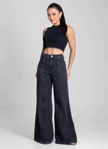 Calça Feminina Jeans Wide Leg Sawary Premium Original Cintura Alta Moda 281830