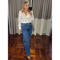 Calça Feminina Jeans Wideleg Loopper Cintura Alta Calça Feminina Jeans Wideleg Loopper Cintura Alta