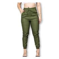 Calça feminina jogger bengaline elástico na cintura moda fashion - Filó Modas