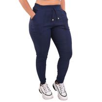 Calça Feminina Jogger Cintura Alta Cargo Envio Imediato Elastano Moda Blogueira