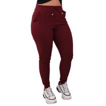 Calça Feminina Jogger Cintura Alta Cargo Envio Imediato Elastano Moda Blogueira