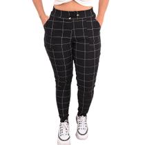 Calça Feminina Jogger Cintura Alta Cargo Envio Imediato Elastano Moda Blogueira