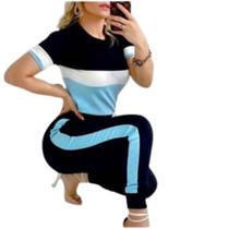 Calça Feminina Jogger Com Listras Nas Laterais