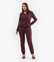 Calça Feminina Jogger Em Moletom Peluciado Rovitex Vermelho