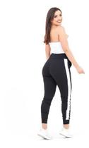 Calça Feminina Jogger Listrada Crepe Slim Fit Empina