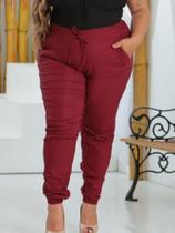 Calça Feminina Jogger Plus Size Calça Jogger Bengaline Diversas Cores Premium
