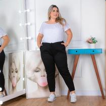 Calça Feminina Jogger Plus Size Preto
