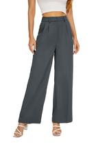 Calça Feminina KICZOY Cintura Alta Pantalona Cinza Escuro Calça Feminina KICZOY Cintura Alta Pantalona Cinza Escuro