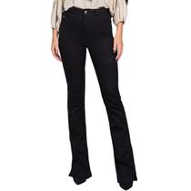 Calça Feminina Lado Avesso Sarja Skinny Flare Preta - L2385