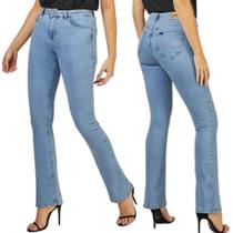 Calça Feminina Lee Jeans Azul Claro Com Elastano Boot Cut Flare - Ref.3427L