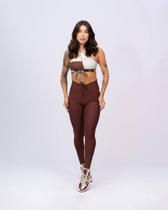 Calça Feminina Legging Fitness Slim Cós Alto Ajustável