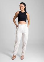 Calça Feminina Linho Mom Sawary Premium Original Cintura Alta Moda 281511