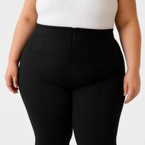 Calça Feminina Lipo Plus Size Modeladora Cós Alto Elastano