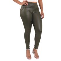 Calça Feminina material sintético Cirre Skinny Cós Alto Lycra Calça Feminina material sintético Cirre Skinny Cós Alto Lycra